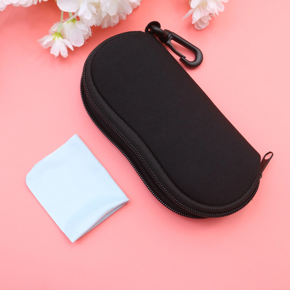 2Pcs Eyeglasses Bag Portable Eyewear Holder Sunglasses Case Multifunctional Spectacles Bag Black