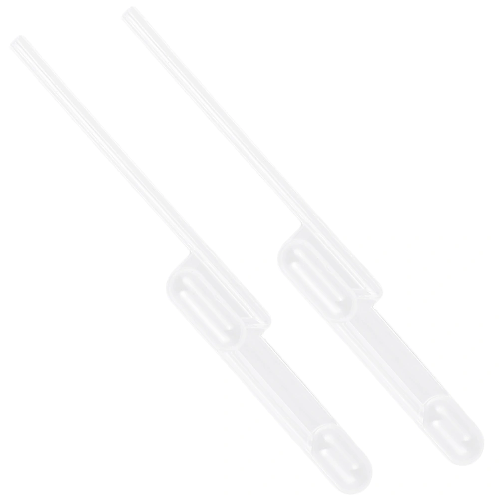 50pcs 100UL Double-cell Quantitative Pasteur Burette Straw Dropper Plastic Buret for Laboratory (White)