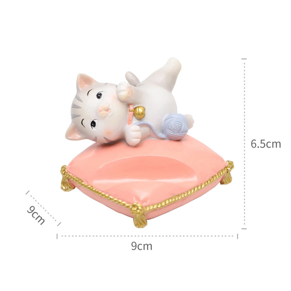 Resin Mobile Phone Bracket Creative Desktop Phone Holder Cartoon Phone Stand Rack Desktop Ornament for Home Office Dorm (Cat)