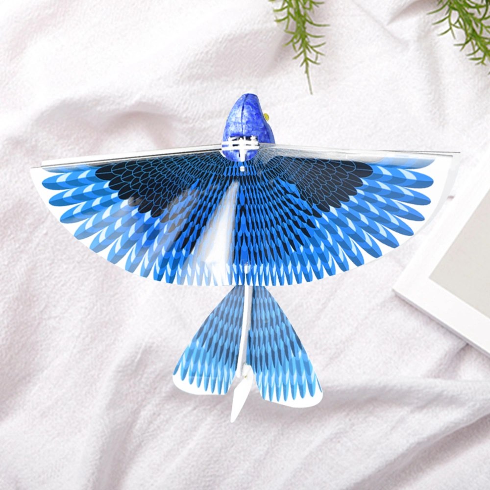 1PC Electronic Bird Toy Flying Sling Hovering Flapping Wings Bird with Flashing Light Gift for Kids (Blue)