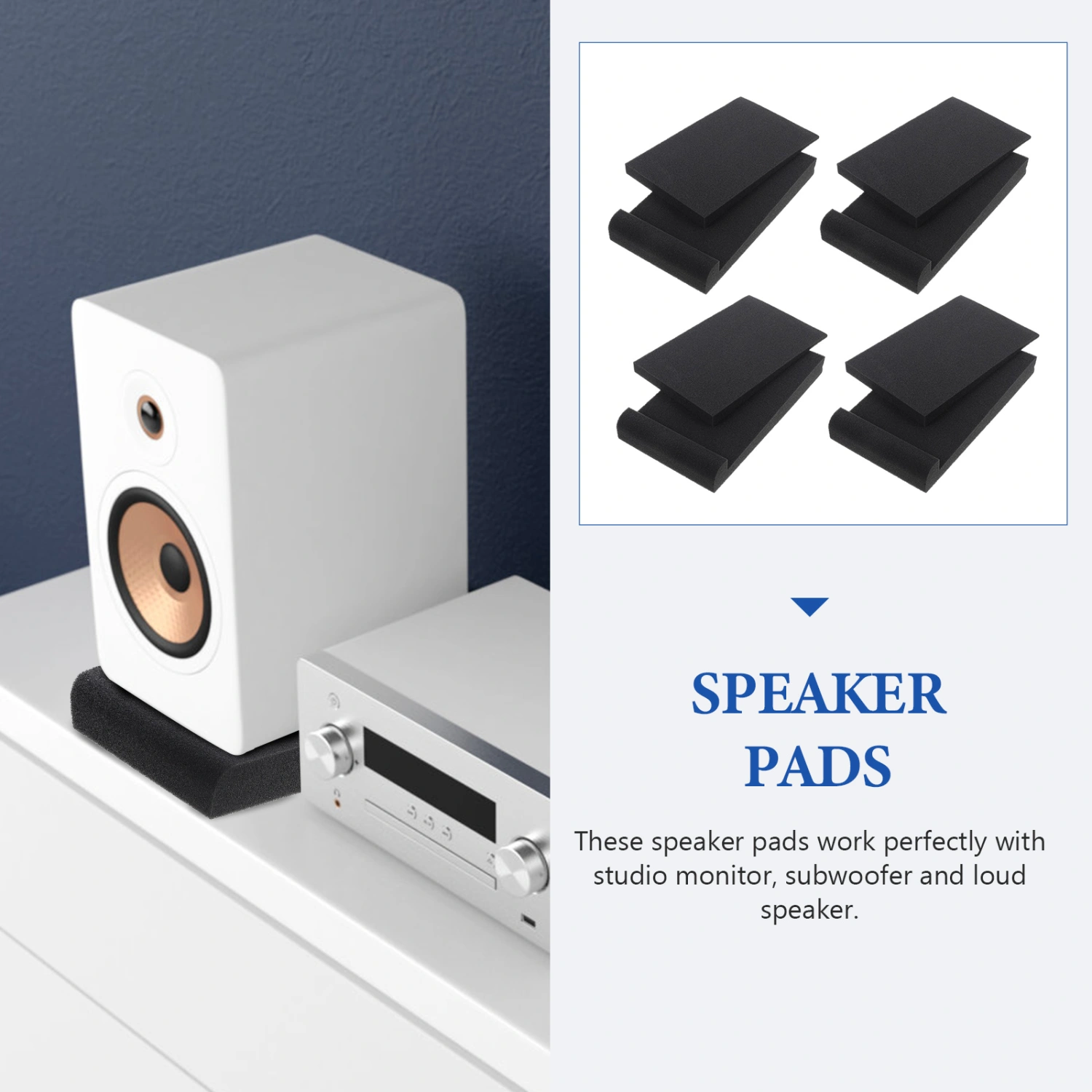 4pcs Speaker Acoustic Isolation Pads Polyethylene Sound Isolation Voice Box Cushions