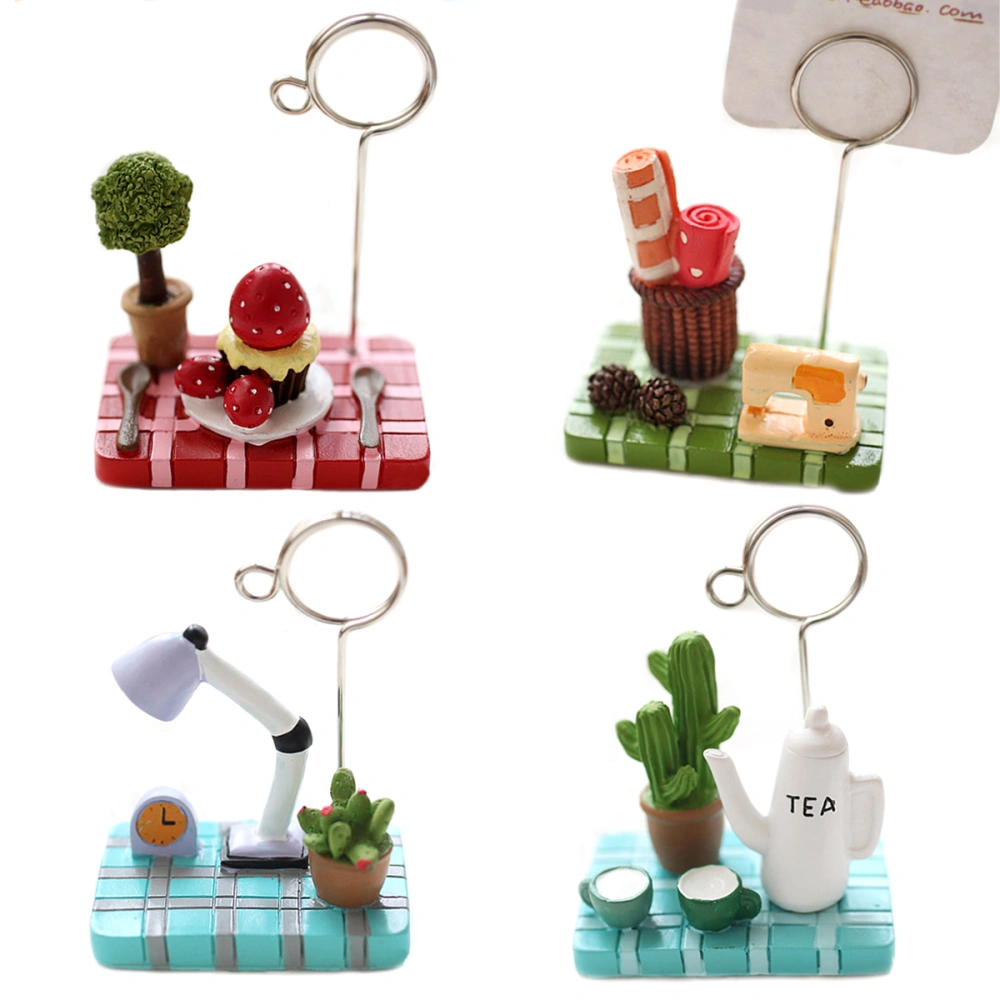 Succulent Plants Microlandschaft Memo Clips Message Photo Holder Stand(Strawberry)