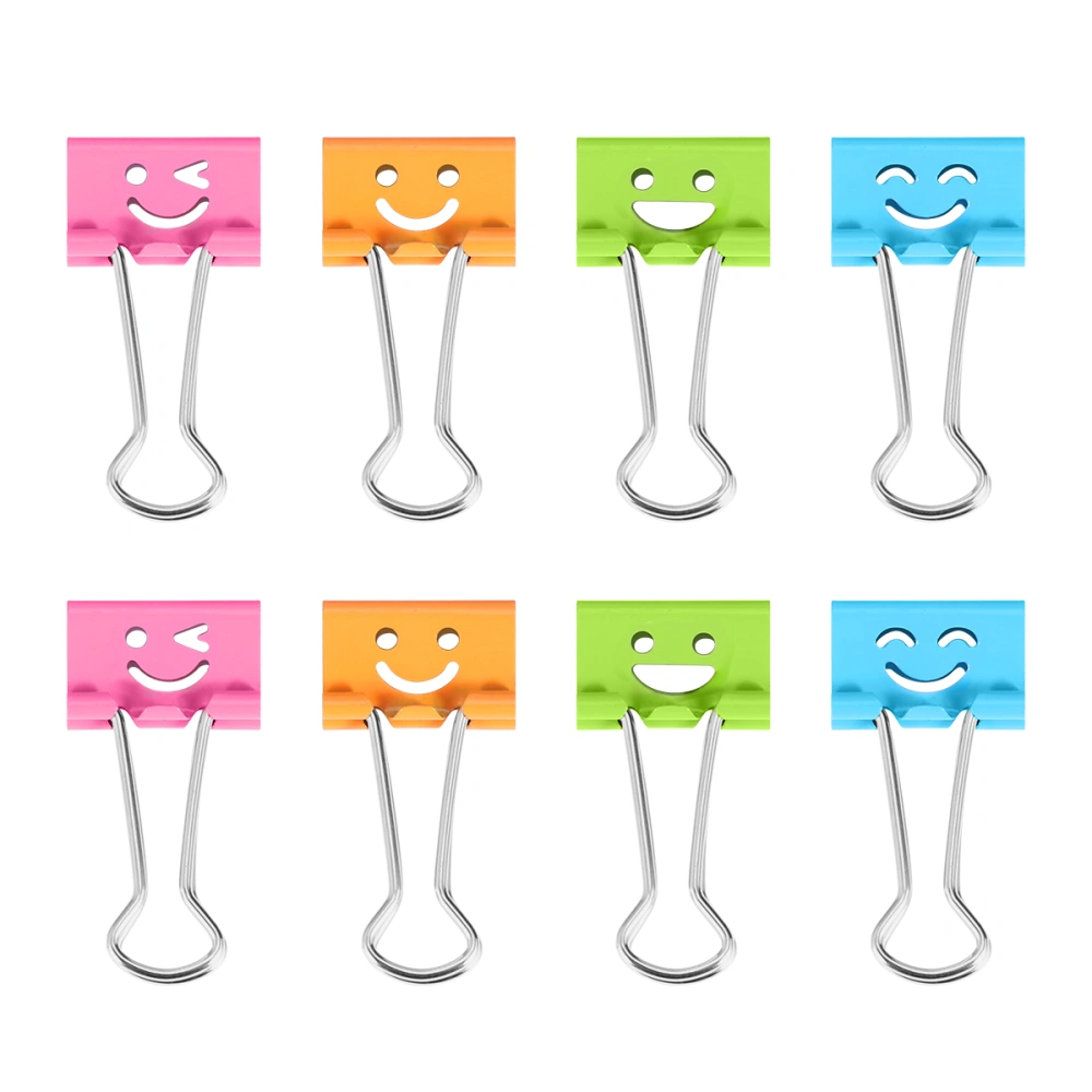 NUOLUX 40pcs Binder Clips Smile Face File Paper Clip for Home School Office (Mixed Color)