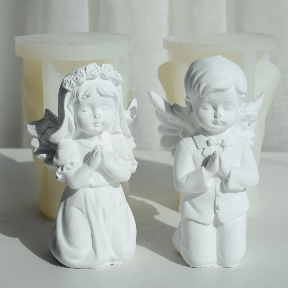 Prayer Angel Girl Boy Aromatherapy Candle Silicone Mold