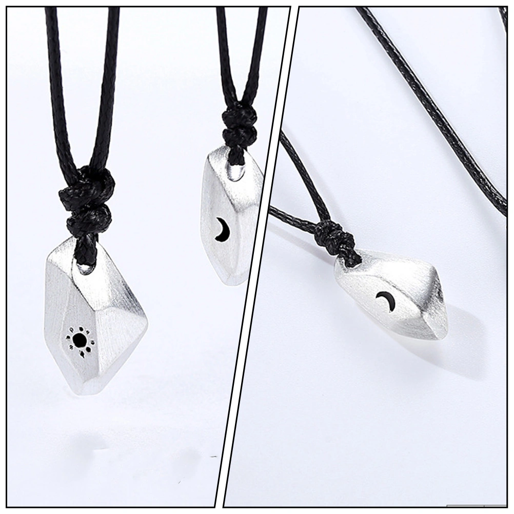 2pcs Lover Necklaces Moon Sun Necklaces Wish Stone Pendant Necklaces Jewelry