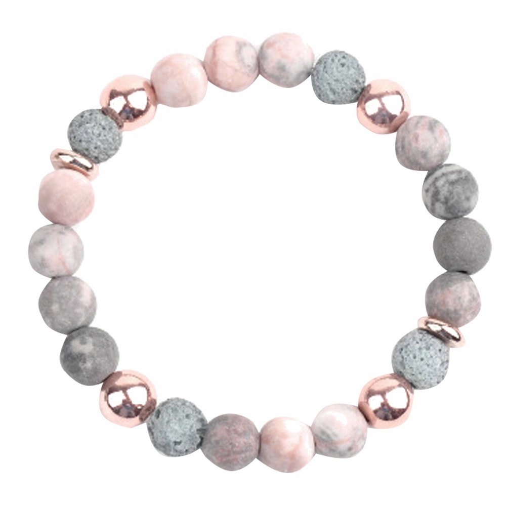 1PC Yoga Energy Lava Stone Bracelet Volcanic Stone Beads Bracelet Stone Bangle