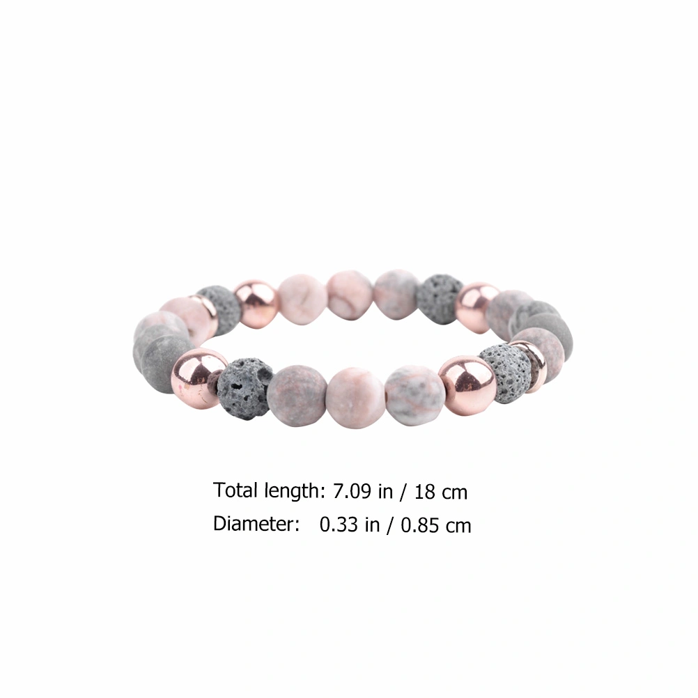 1PC Yoga Energy Lava Stone Bracelet Volcanic Stone Beads Bracelet Stone Bangle