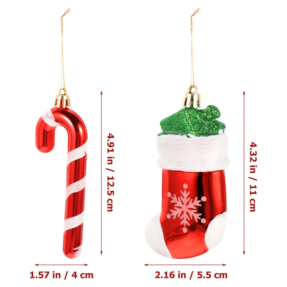 4pcs Xmas Tree Hanging Ornaments New Year Party Hanging Pendant Christmas Decorations