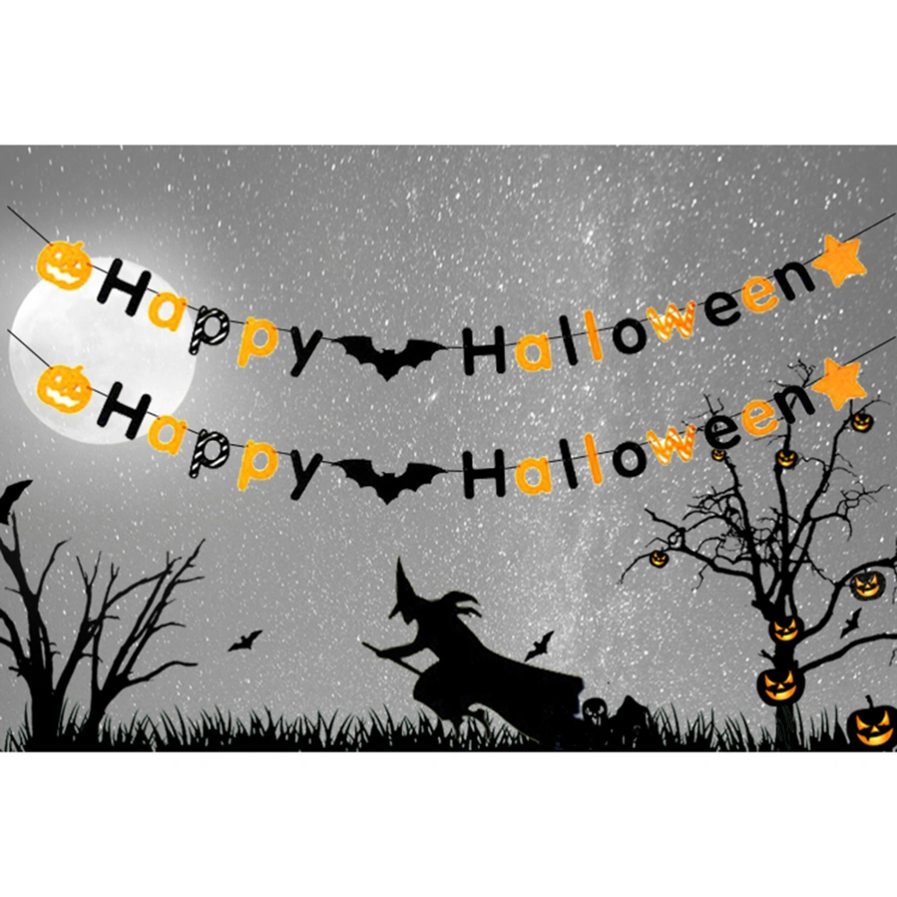 Happy Halloween Bunting Banner Flet Halloween Party Decoration Banners