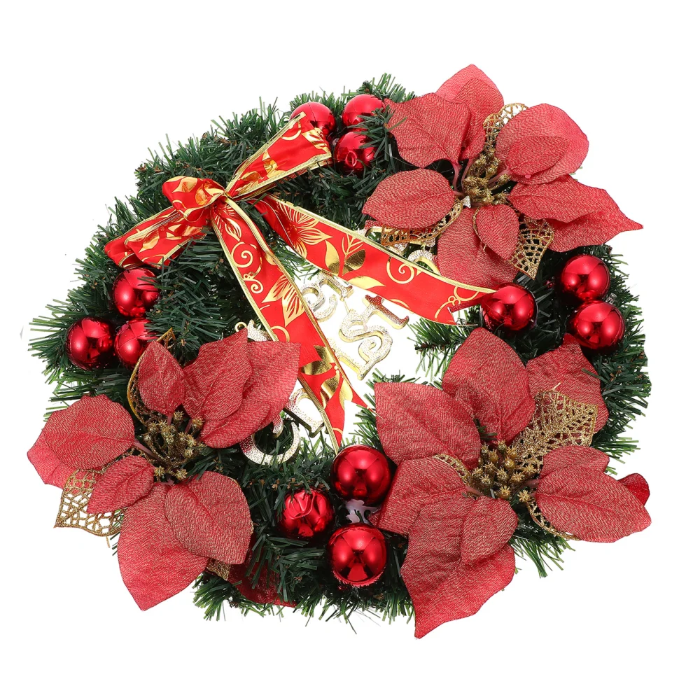 1Pc Artificial Flower Hanging Decor Christmas Romantic Lighting Wreath Decor