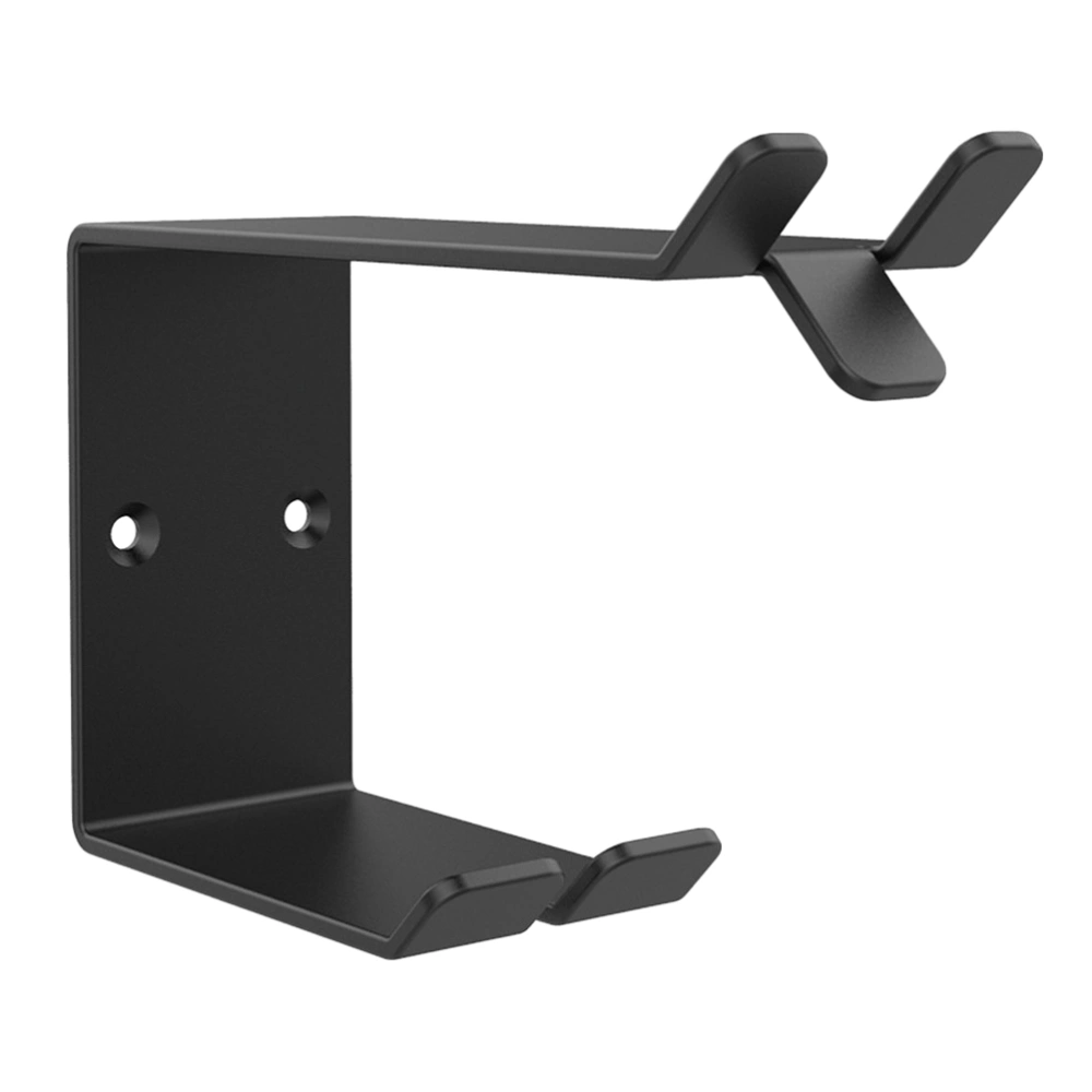 1pc Iron Storage Rack Headphone Holder Headset Display Stand Wall-mounted Earphone Hanger for Home Room Table(Black)