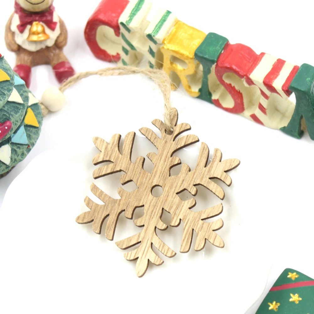 12 Pcs Retro Christmas Wooden Hanging Ornaments Embellishments Handmade Hollow Christmas Elements Pendant Decor for Home Party (Mixed Patterns)