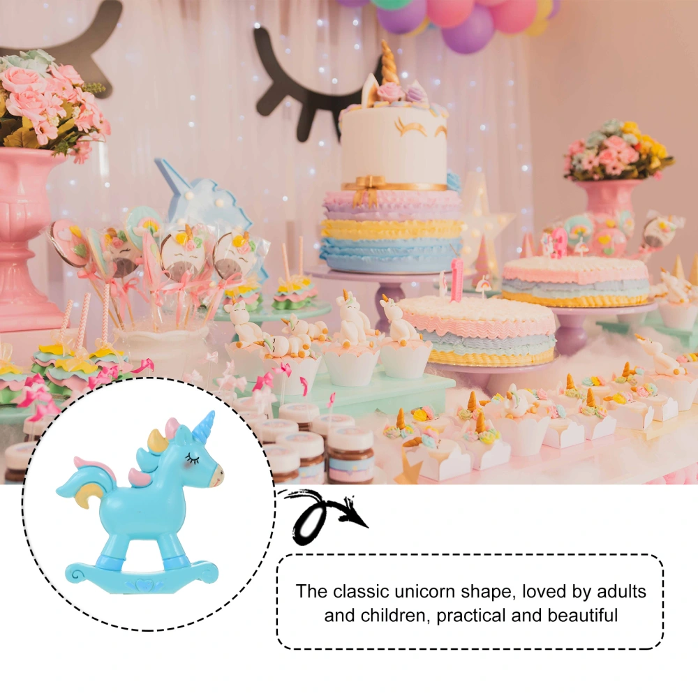 1 Pc Multipurpose Cake Topper Beautiful Cartoon Unicorn Dessert Decor (Blue)