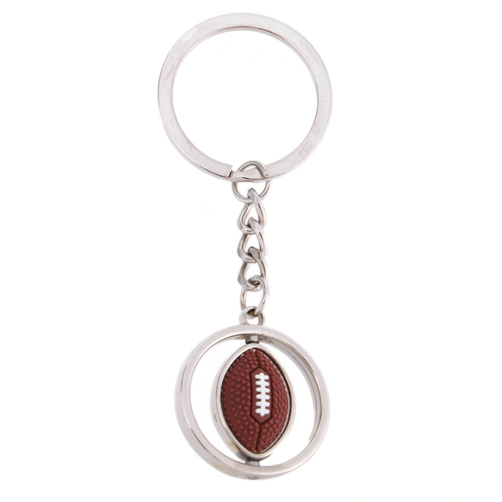 Creative Casual Rotation Football Metal Keychains Alloy Keyring Fashion Trinket Novelty Charm Car Key Holder(G-351 Rugby)