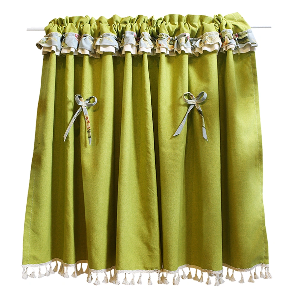 1PC 146x75cm Short Curtain Tassels Bowkont Half Curtain Valance for Window Kitchen Cabinet