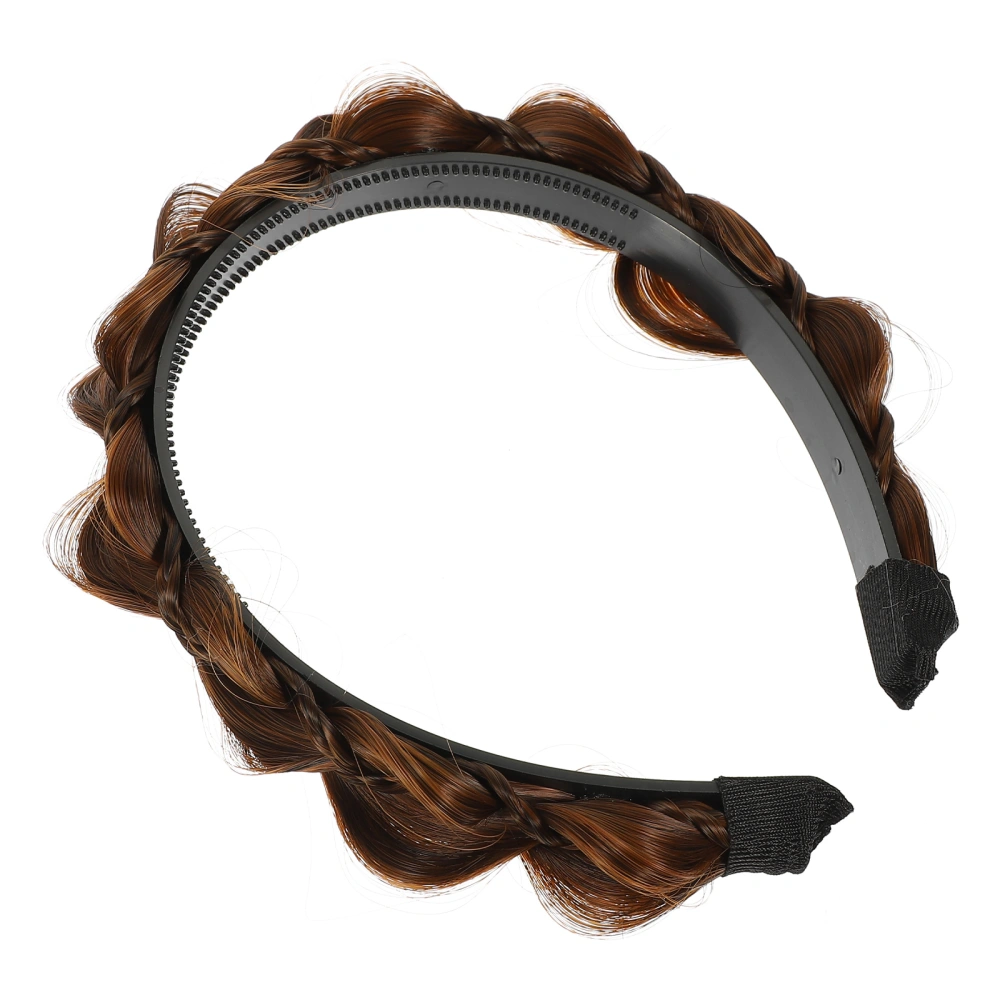 Fake Hair Braided Headband Wide Girl Hairpiece Women Ponytail Hair Hoop