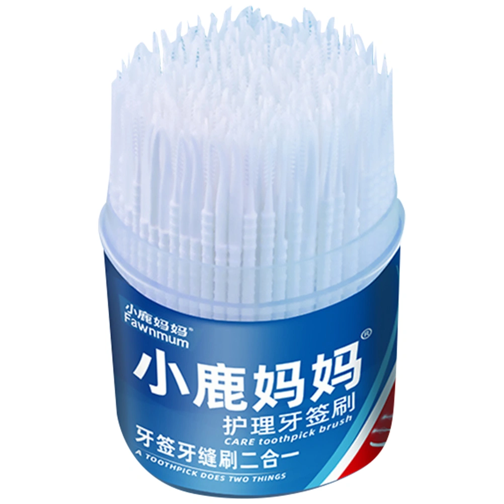 300Pcs Disposable Interdental Brush Double-head Toothpick Interdental Cleaners