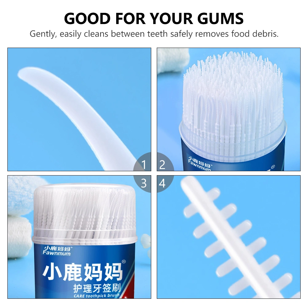 300Pcs Disposable Interdental Brush Double-head Toothpick Interdental Cleaners