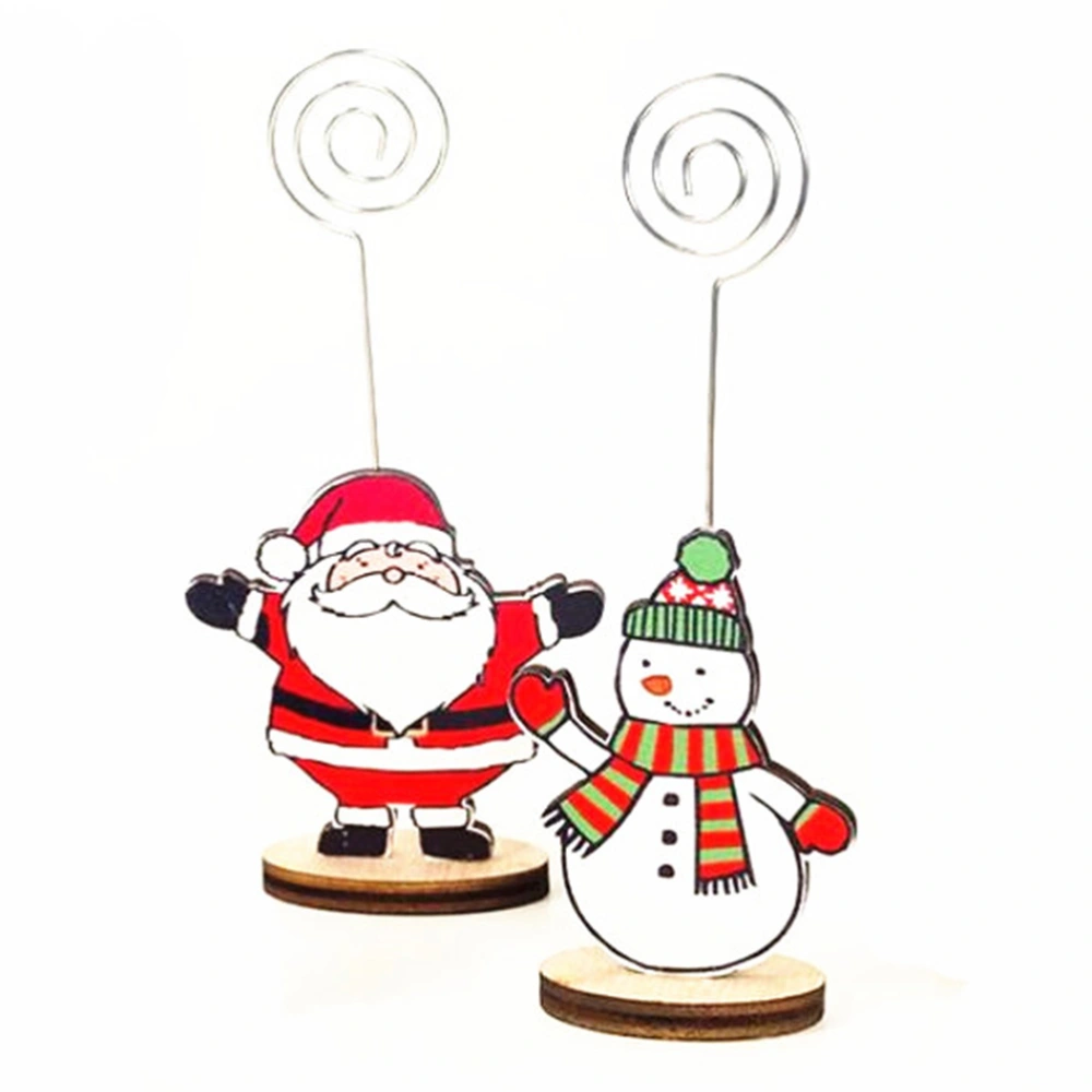 6pcs Christmas Elements Design Desk Memo Photo Stand Holder Paper Note Clips for Home Office Party (Santa Claus Red)