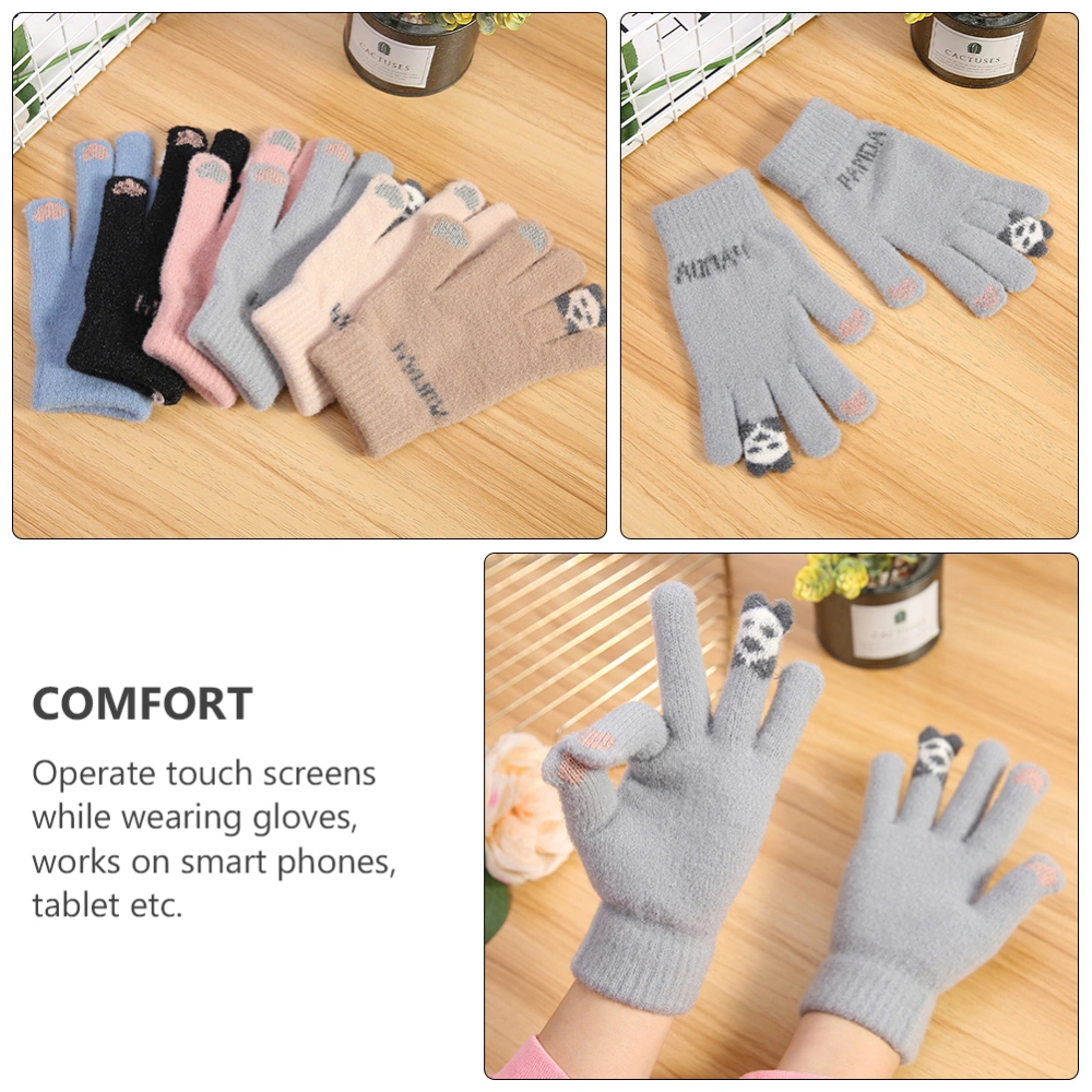 1 Pair Winter and Fall Women Touch Screen Warm Gloves Knitted Gloves for Women