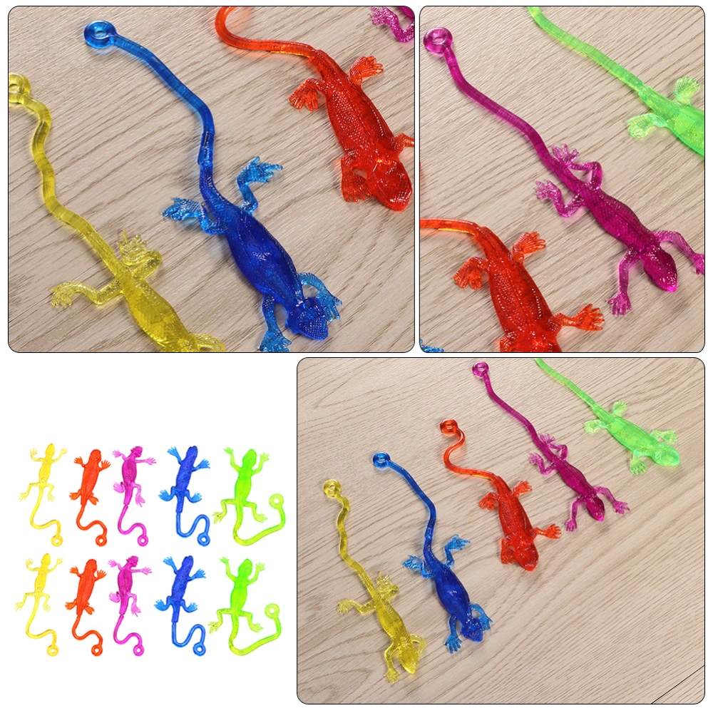 25pcs Children Funny Sticky Lizard Toys Creative Stretchy Toys Funny Sticky Lizards