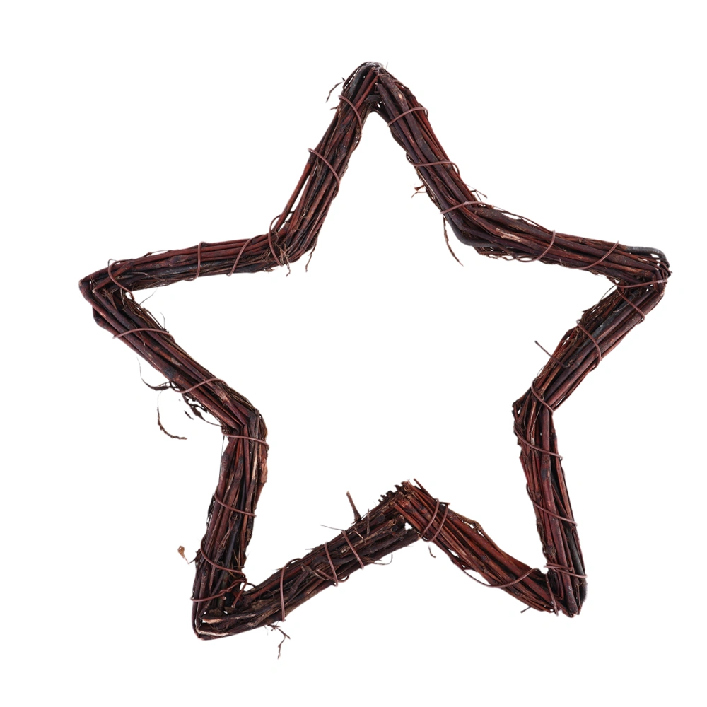 Creative DIY Rattan Weave Garland Five-pointed Star Decoration Christmas Hanging Pendant Hanging Ornaments (Star)