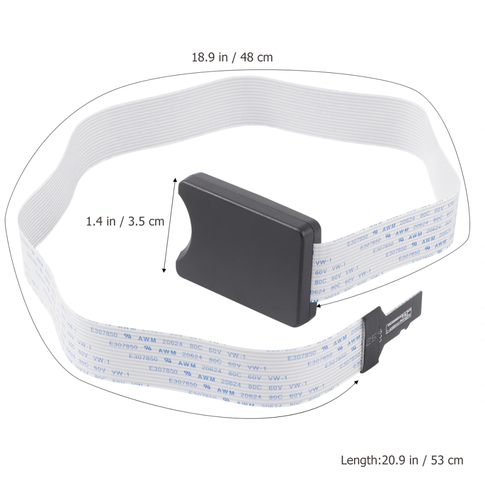 48cm SD Extention Cable Tf To Sd Extension Line Micro Sd To Sd Big To Small Adapter Converter To Cable White