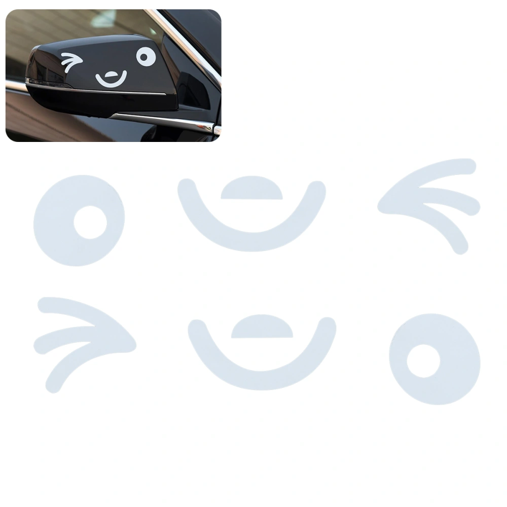 2 Pcs 19*5cm Smiling Face Car Rearview Mirror Stickers Car Decal for All