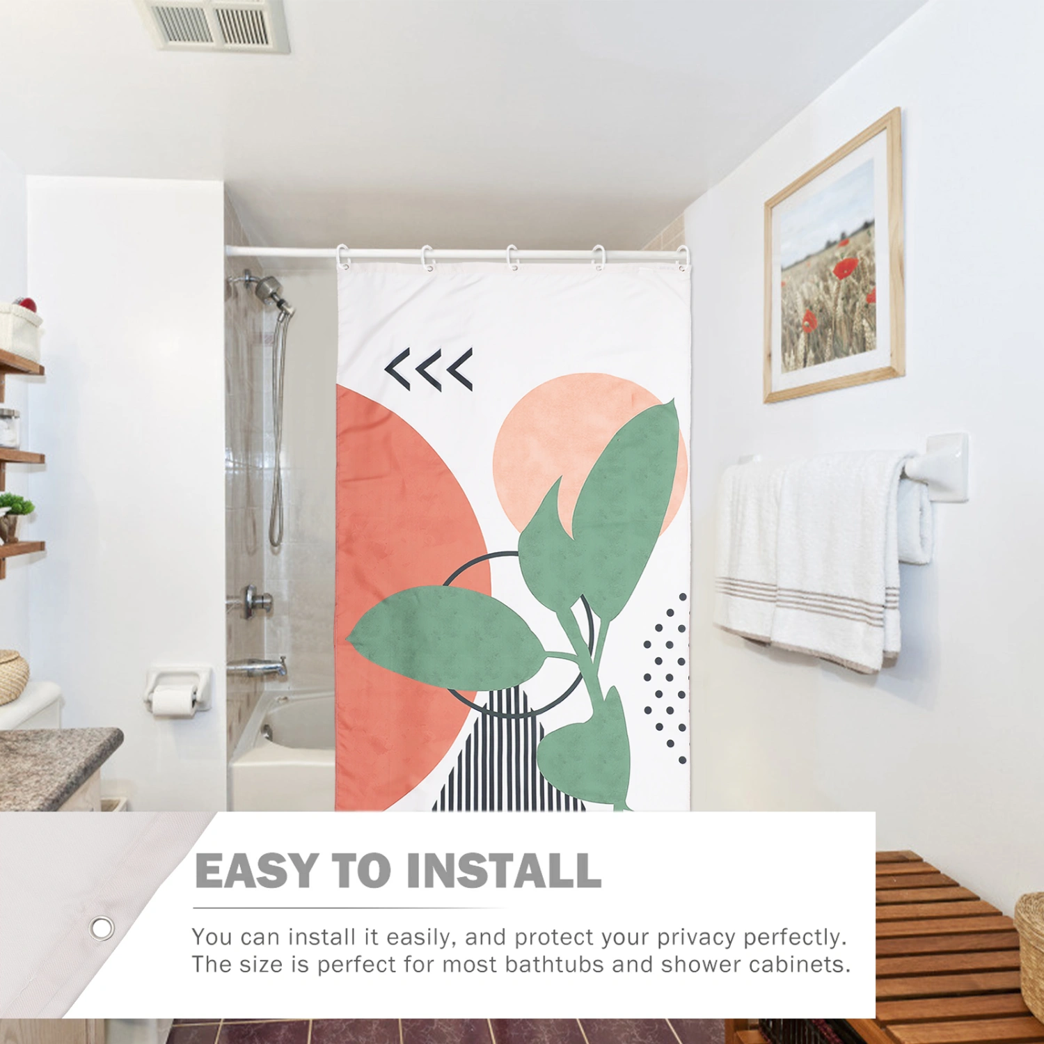 1pc Stylish Toilet Curtain Pretty Bathroom Curtain Practical Hanging Curtain