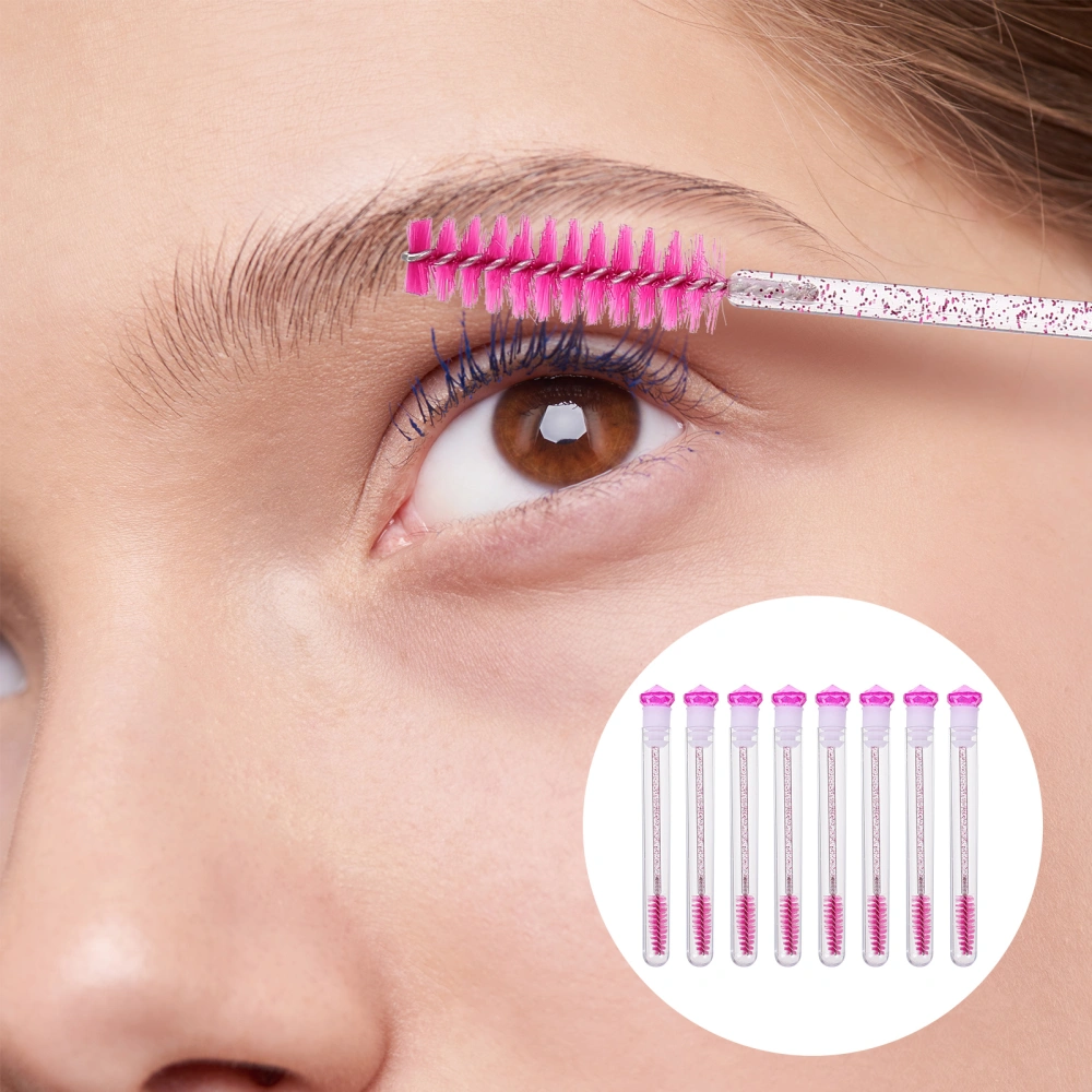 8pcs DIY Lash Wand Tubes Set Mascara Wand Eyelash Brushes Empty Diamond Tubes