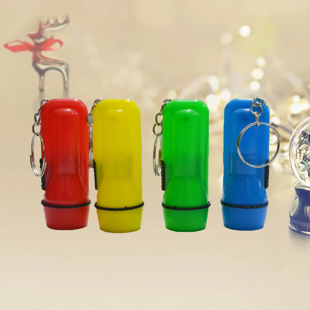 12pcs Mini Portable LED Powerful Torch Keychain Keyring Torch Flashlight with Re-chargeable Built-in Battery
