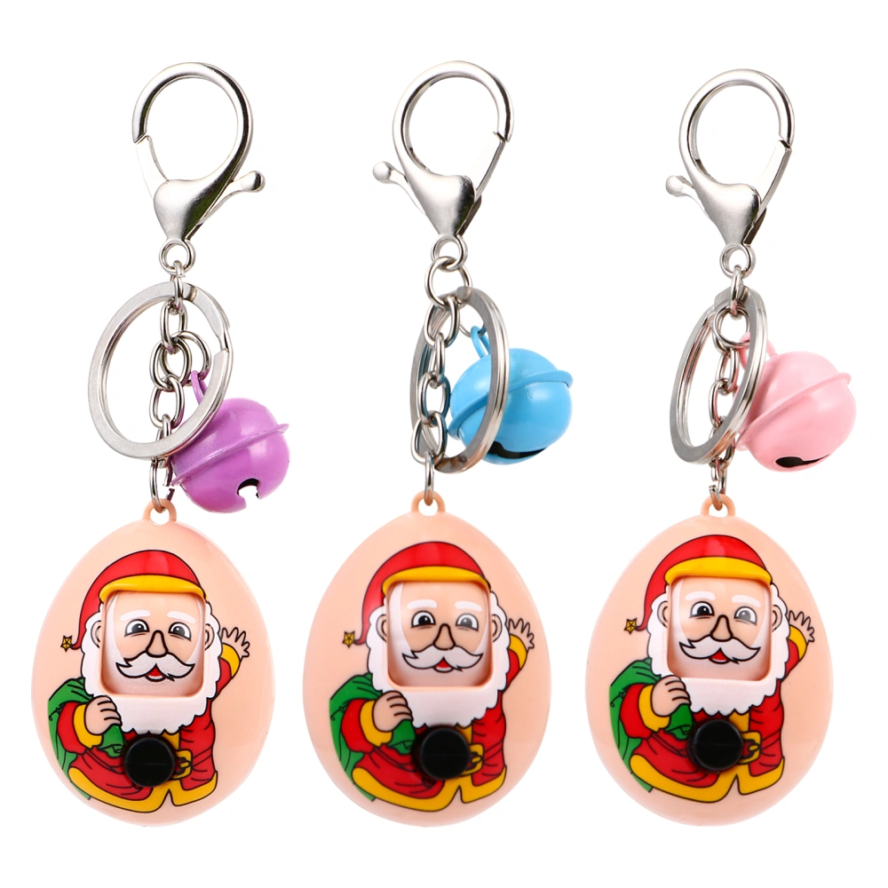 3pcs Creative Santa Claus Key Chains Key Pendants Toys Pendants Bag Ornaments