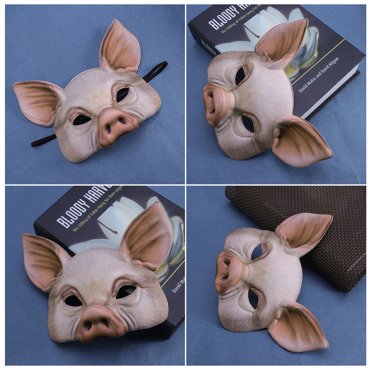 Half Face Animal Mask Pig Mask for Party Festival Halloween Masquerade Fancy Ball Cosplay (Pink)