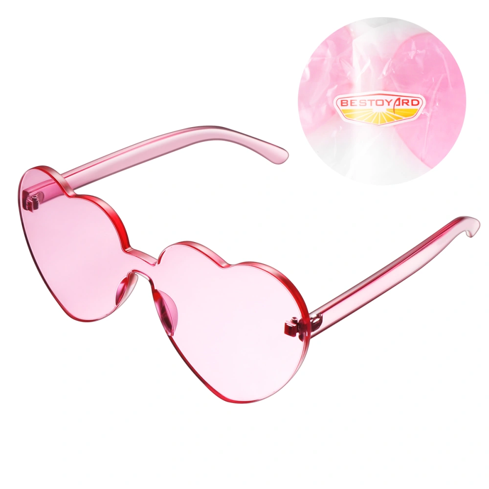 BESTOYARD Fashion Heart Shape Sunglass Unique Colored Glasses Shades for Women Girls (Pink)