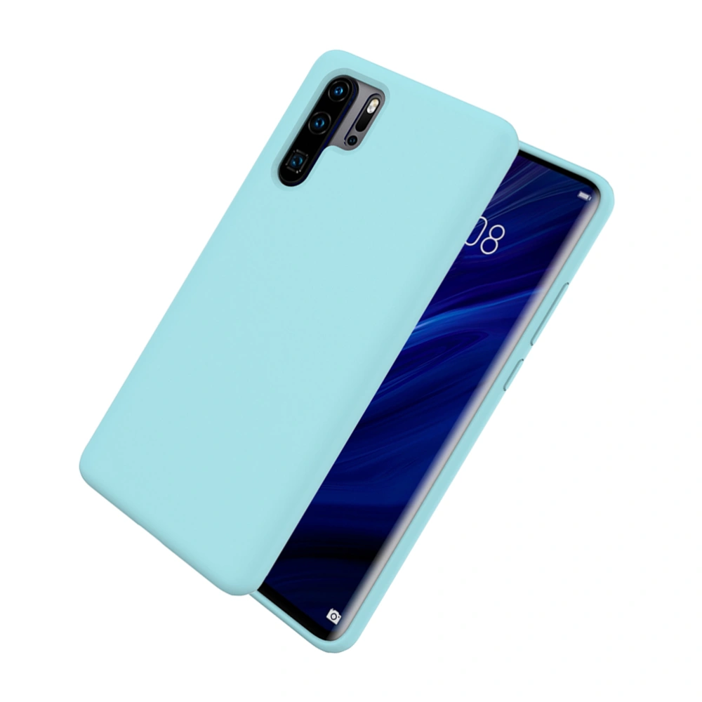 Protective Phone Case Solid Silicone Scrub Feeling Lining Scratch-resistant Anti-fingerprint Oil Proof Full Covered Phone Cover for Huawei P30 Pro(Sky Blue)