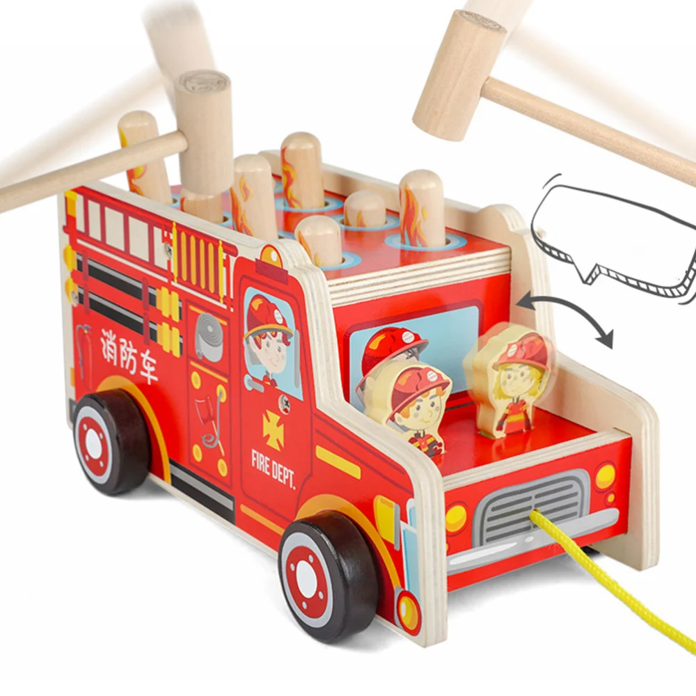 1 Set Gopher Beat Toy Educational Toy Plaything Interesting Whacks Toys Interactive Game Props for Baby kids (Fire Truck Pattern)