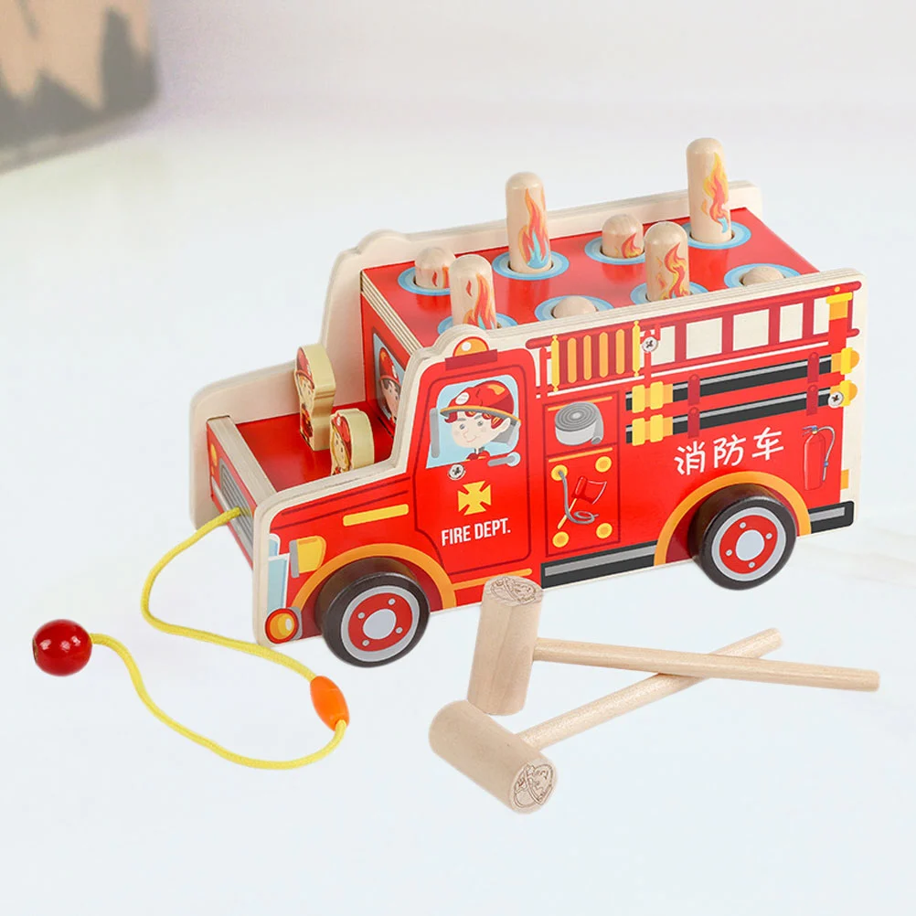 1 Set Gopher Beat Toy Educational Toy Plaything Interesting Whacks Toys Interactive Game Props for Baby kids (Fire Truck Pattern)