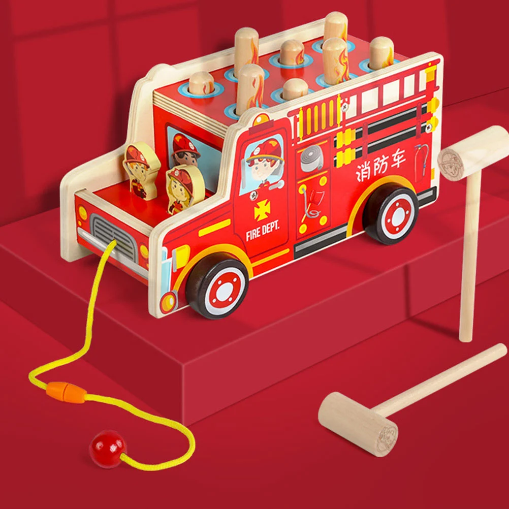 1 Set Gopher Beat Toy Educational Toy Plaything Interesting Whacks Toys Interactive Game Props for Baby kids (Fire Truck Pattern)