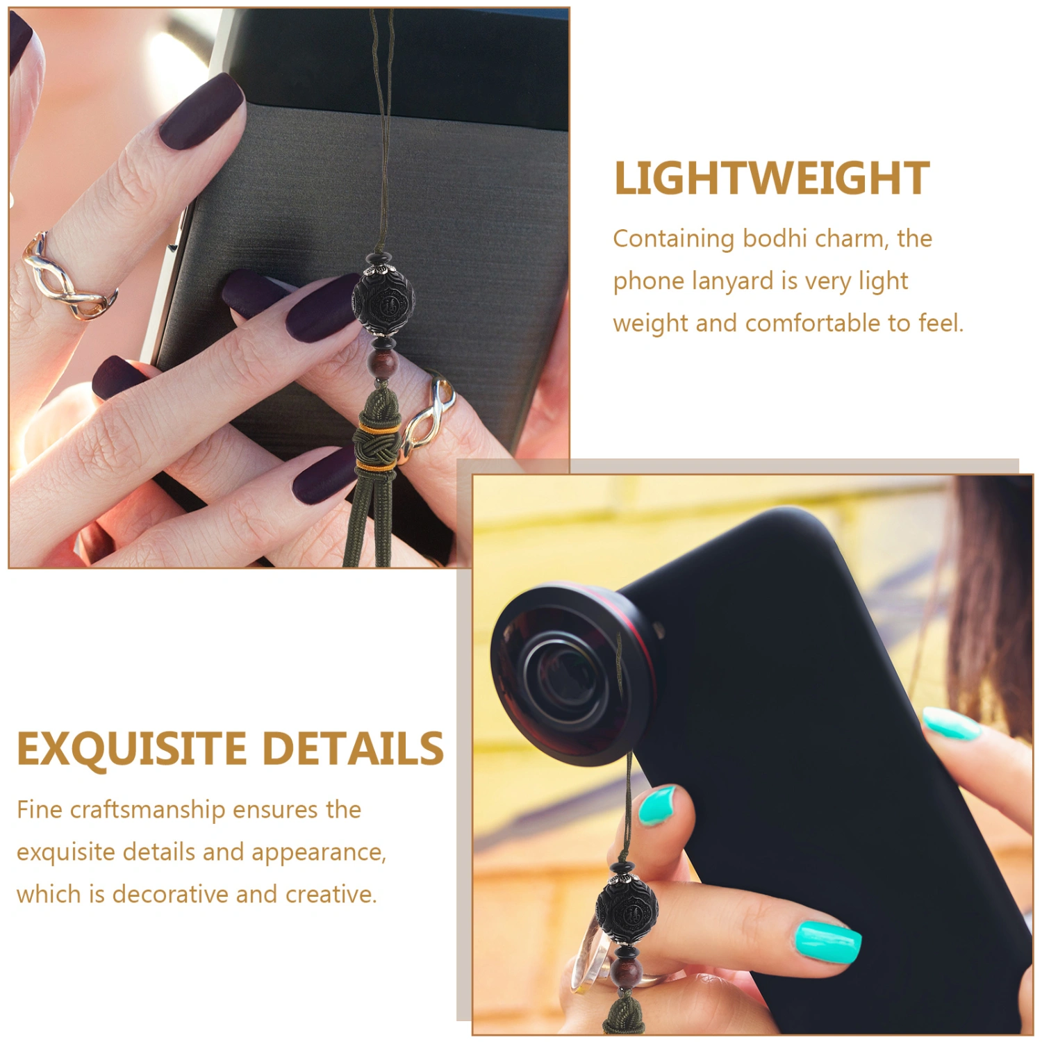 Delicate Bodhi Phone Lanyard Hand Wrist Strap Rope for Phone Bag Phone Hanging Rope