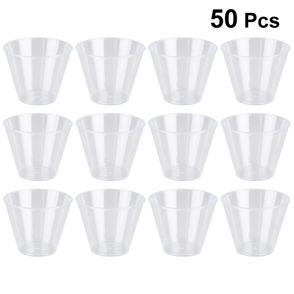 50 Pcs 150ml Disposable Transparent Hard Plastic Tasting Cups Thicken Drinking Cups Tumblers for Wedding Party