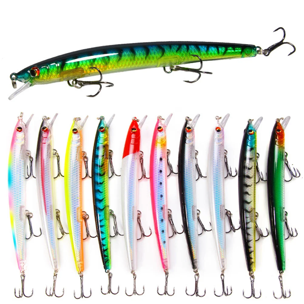 4pcs 15.4g Fishing Baits Outdoor Fish Lure Bait Floating Fishing Lures Baits (Pink, White Stripe, Black Back Pattern, Red Head Green Body)