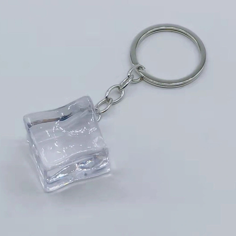 Ice Cube Key Chain Resin Ice Keychain Key Ring Car Bag Keychain Accessories