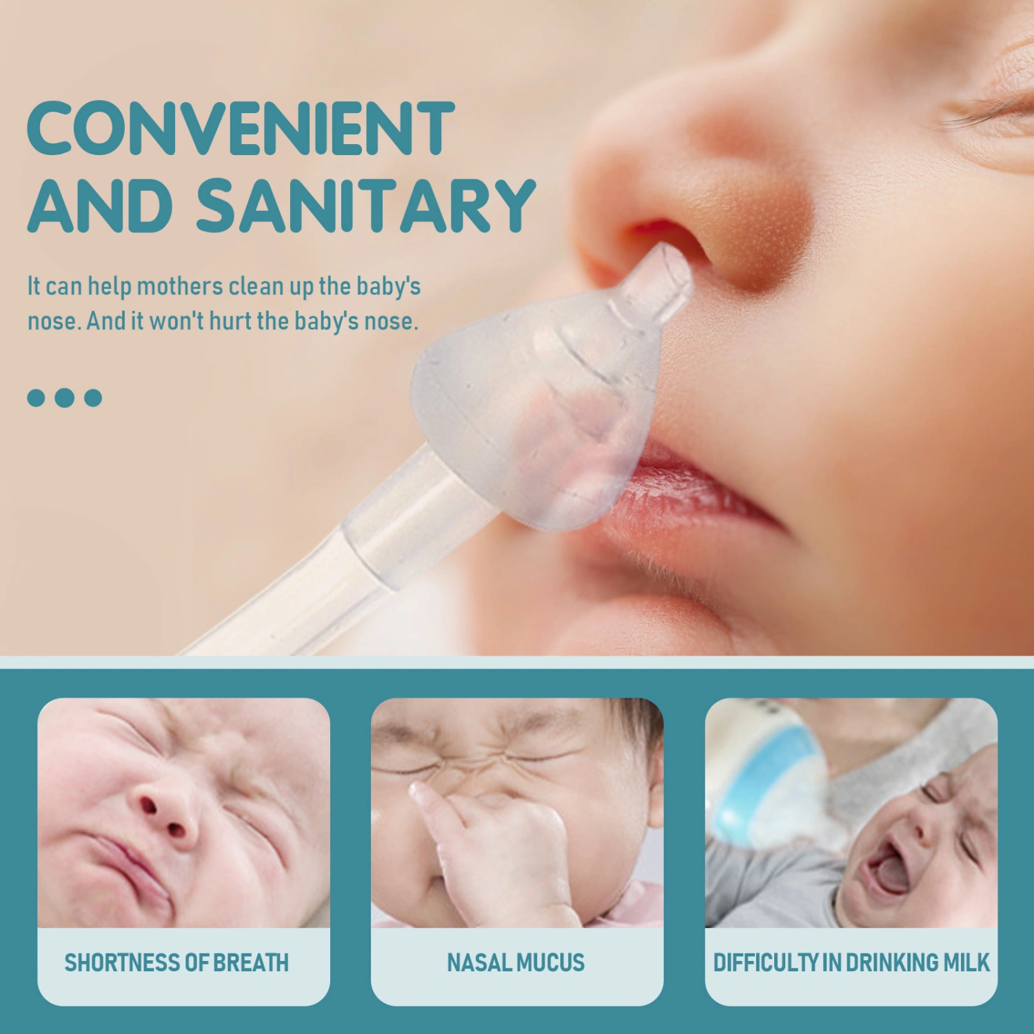 2pcs Newborn Nose Suckers Home Baby Nose Cleaning Tools Infant Nose Cleaners