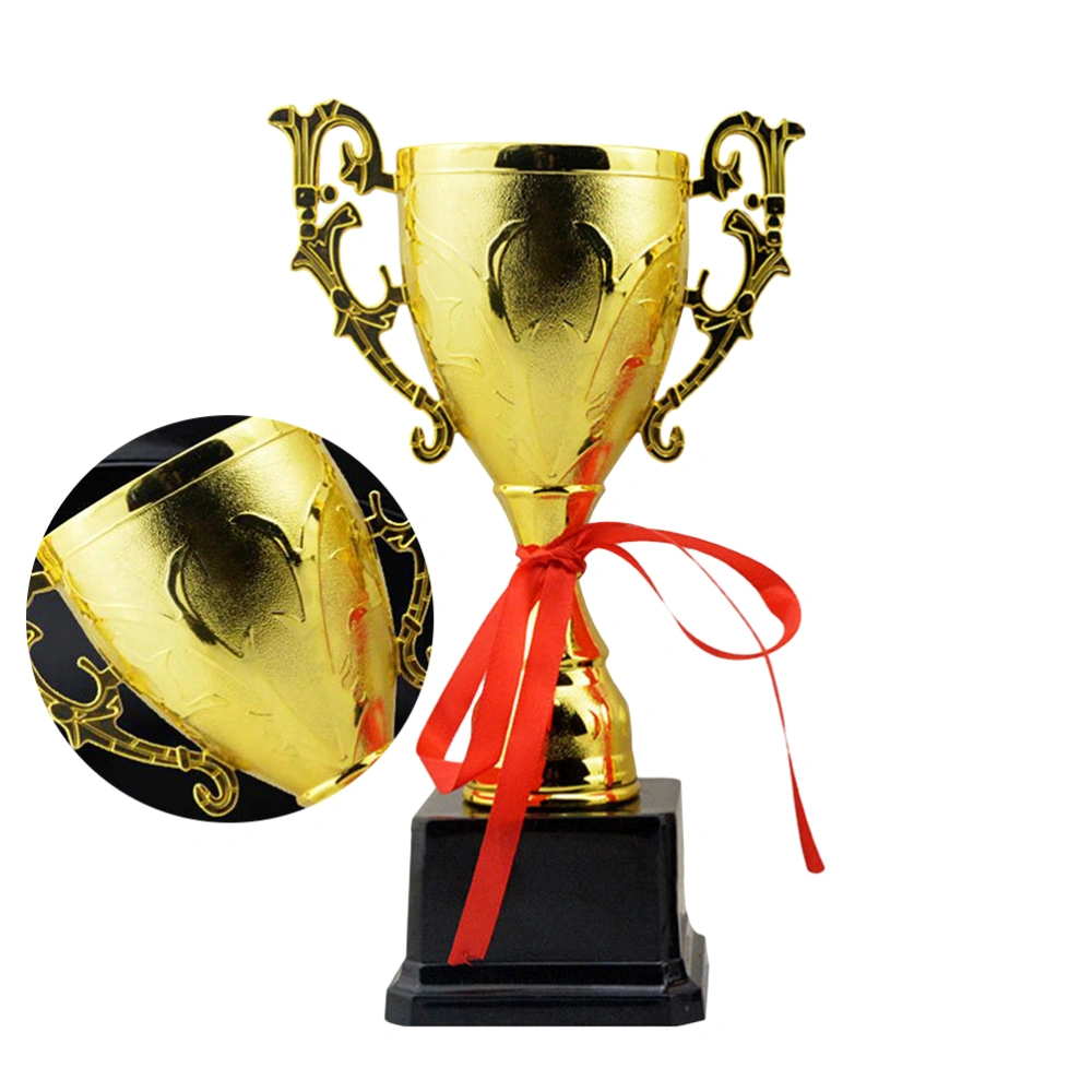 1PC Golden Creative Award Trophy Plastic Reward Prizes Competition Gift Awards Trophy for Ceremony Game Appreciation (21.5CM)