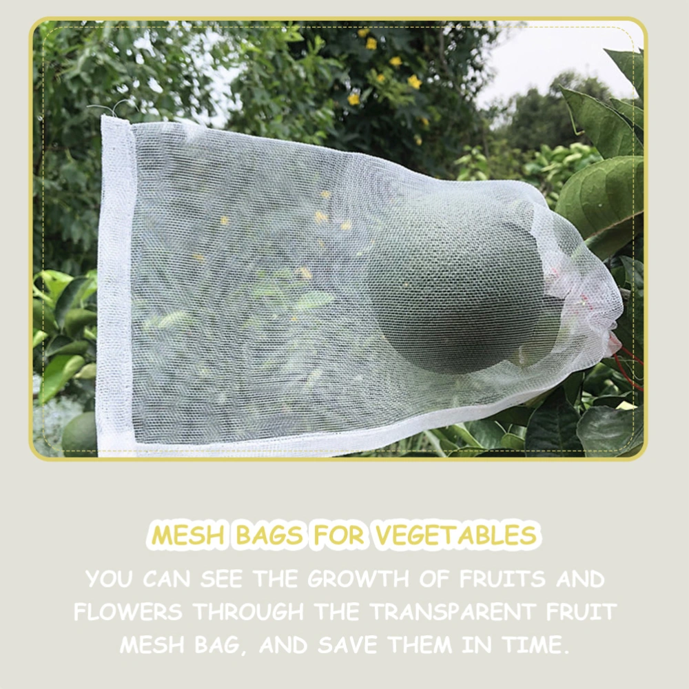 50Pcs Nylon Drawstring Mesh Bags Fruit Protective Bags Household Netting Bags