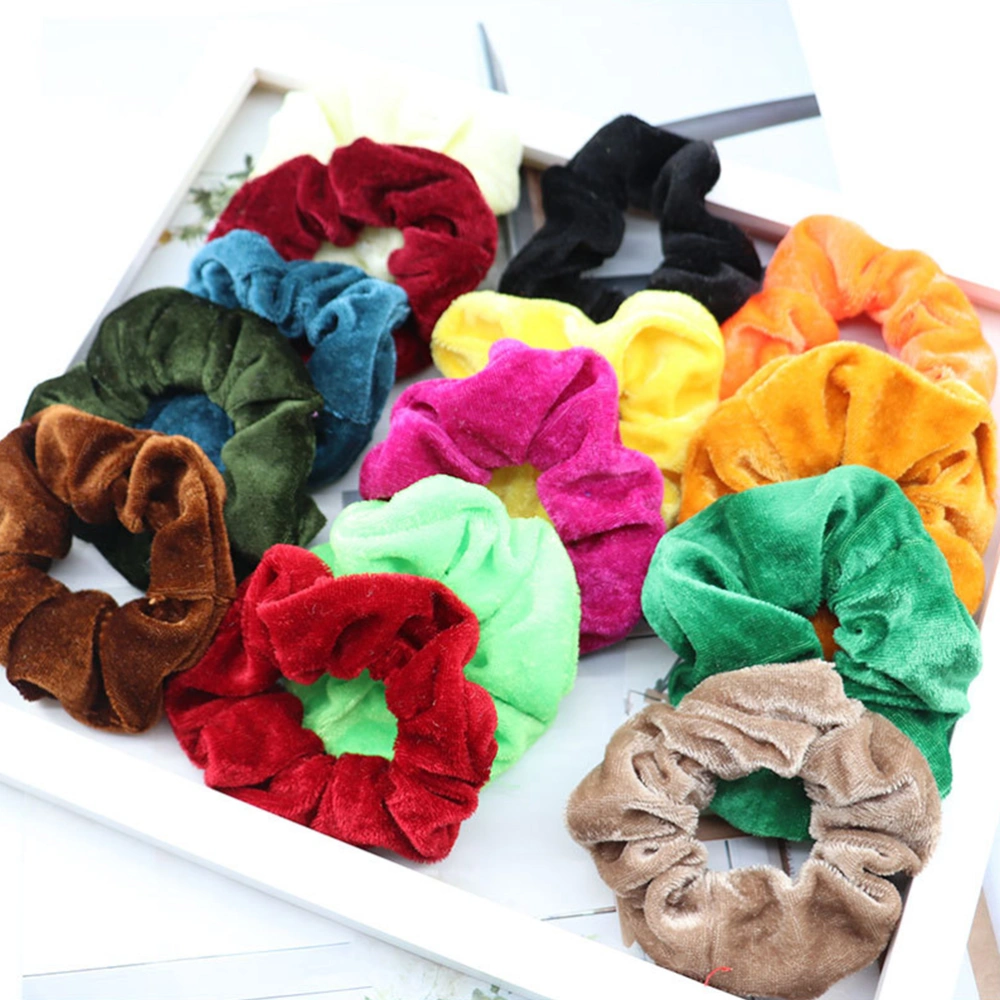 40pcs Pleuche Hair Ties Elastic Hair Ring Colorful Ponytail Holders Hair Rope for Women Girls Lady(Random Color, 40 Color)