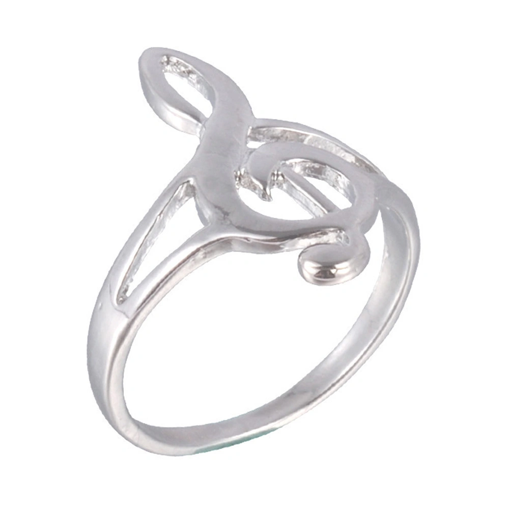 925 Sterling Silver Non-mainstream Rings Music Notes Pattern Silver Rings Music Jewelry Gifts Finger Ring for Women Lady Lover Mother - American Size 9