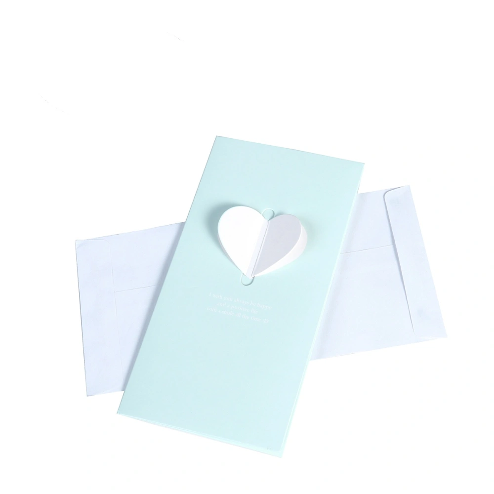 10PCS Greeting Cards Gift Cards For Birthday Holiday Thank You Note Cards With 3D Love Hearts Envelopes Included (Blue Sky)