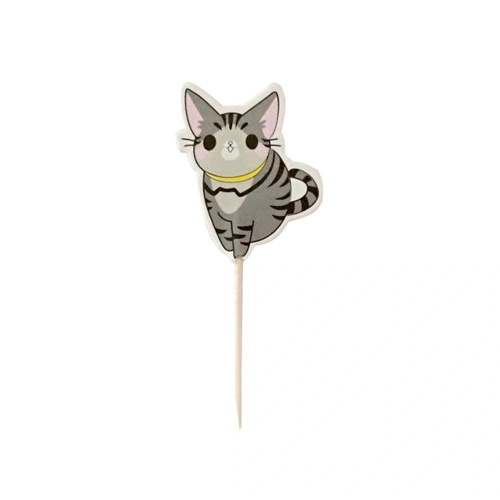 24pcs Cat Cake Toppers Cake Insert Cupcake Picks Cake Decoration for Birthday Party