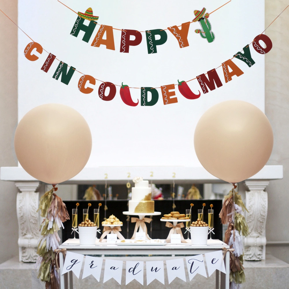 About 4M Happy Cinco De Mayo Banner Set Mexican Theme Party Banner Festival Birthday Party Garland Bunting